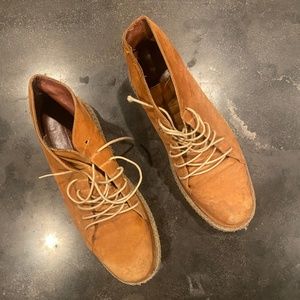 Rachel Comey Tan Suede Espadrille Boots
